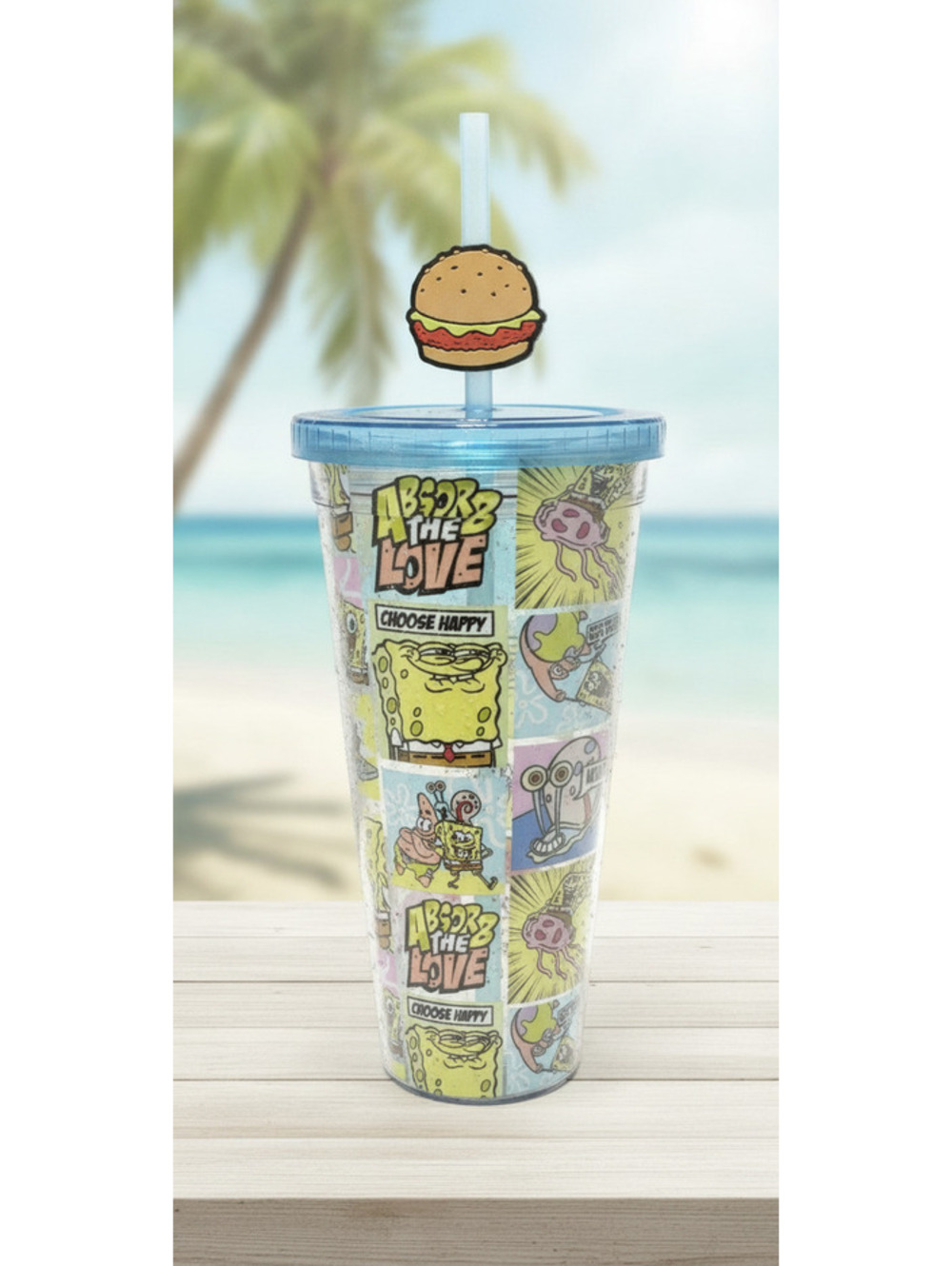 SpongeBob SquarePants Comic Panel Cold Cup 24oz w/ Lid Straw Patrick & Gary NEW